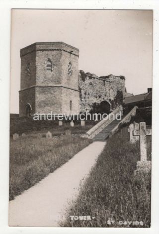 St Davids Tower Pembrokeshire Vintage Rp Postcard Wales 143c