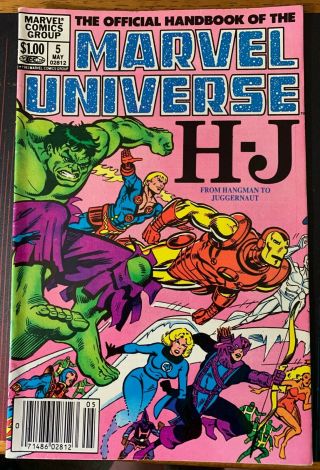 Official Handbook of the Marvel Universe 1982 - 1983 (1,  5,  6,  7,  8,  9,  10) Vintage 2