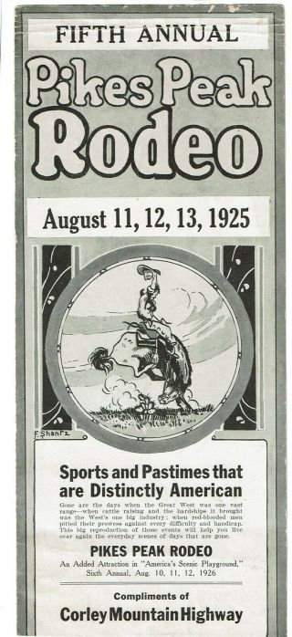 Program From The 5th Annual Pikes Peak Rodeo In Colorado 1925