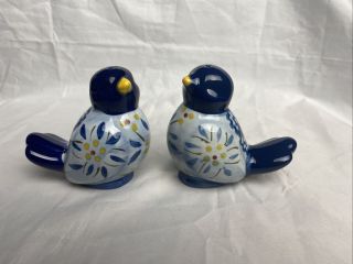 Vintage Ceramic Blue Bird Salt And Pepper Shakers & Perfect
