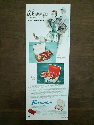 Vintage 1951 Print Ad For Jewelry Boxes By Farrington - " A Handsome Pair "