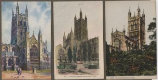 Gloucester Cathedral Vintage Colour Postcards Q197