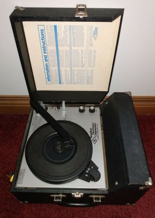 Vintage Hamilton Electronics Model 930 Portable Turntable Cassette