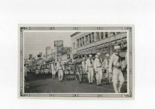 Two Vintage Photos Of A Naval Parade On Pine Ave,  Long Beach,  Ca Circa 1930