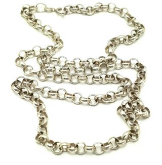 Vintage Hallmarked 1982 Sterling Silver Belcher Chain Necklace 11.  8g 48cm (19 ")