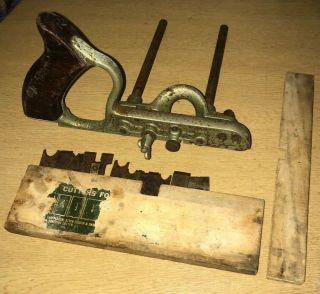 Vintage Stanley No 50 Plough Plow Plane Made In England With Cutters
