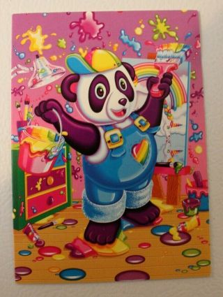 Vintage Lisa Frank Note Card Panda Painter