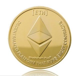 Eth Ethereum Cryptocurrency Virtual Currency Gold Plated Coin | Bitcoin
