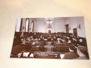 Vintage Real Photo Postcard - The States Of Guernsey In Session