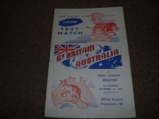 Vintage Great Britain V Australia 2nd Test Match Rugby League @ Bradford 1956