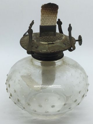 Vintage Lamplight Farms Clear Hobnail Glass Oil Lamp Bottom Model 212