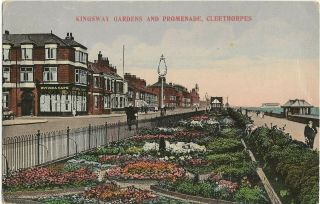 1921 Vintage Postcard - Kingsway Gardens & Promenade,  Cleethorpes