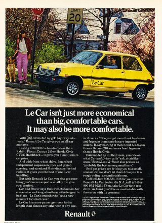1979 Renault Le Car - Limit - Classic Vintage Advertisement Ad D44