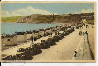 Rare Vintage Animated Postcard,  The Promenade,  Seaton,  Devon,  1958