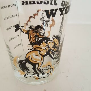 Large Wyoming Jigger Drinker Scale Oil Rig Rodeo Deer Souvenir Whiskey Tumbler