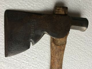 Vintage COLLINS Carpenter ' s Half Hatchet,  Axe with Nail Puller Hammer 3