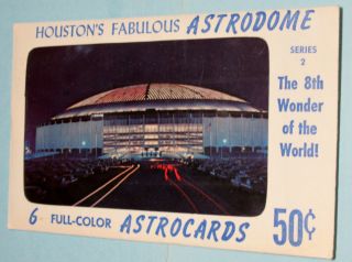 Rare Vintage 1965 Set Of Six (6) Astrodome " Astrocards " Post Cards
