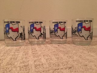 (1) Texas Sesquicentennial 1836 - 1986 Cocktail Glass (alamo,  Nasa,  Sam Houston)
