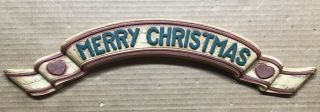 Vintage Merry Christmas 3d Plastic Wall Sign Mid Century Modern Homco 15”