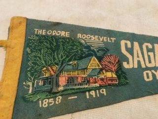 Sagamore Hill Oyster Bay,  L.  I.  Vintage Felt Pennant,  Theodore Roosevelt 2