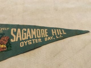 Sagamore Hill Oyster Bay,  L.  I.  Vintage Felt Pennant,  Theodore Roosevelt 3