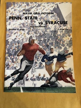 Penn State Football Program - Vintage 1936 - Vs Syracuse