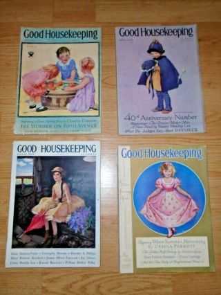 4 Vintage Good Housekeeping Magazines April,  1925,  May 1935,  Oct.  1933,  July 1923.