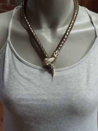 Vintage Whiting & Davis Mesh Snake Neck Choker Adjustable Necklace