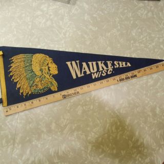 Waukesha Wisconsin Vintage Pennant