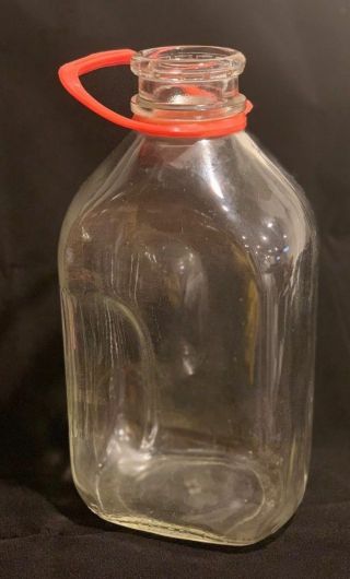 Vintage Plain Half Gallon Milk Jar Jug With Handle Dairy Jar Unprinted Unmarked