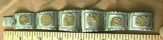 Vintage Sterling Silver Bracelet Aztec/mayan Panels Taxco Mexico 35 Grams