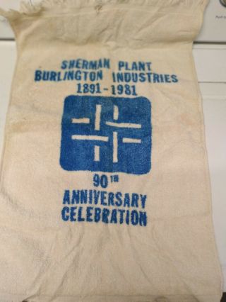 1981 Burlington Industries Sherman Texas Plant 90th Year Anniversary Towel