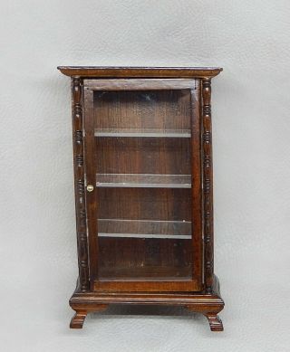 Vintage Wooden Curio Cabinet Dollhouse Miniature 1:12