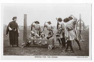 Essex Barking Fair The Stocks Real Photo Vintage Postcard 21.  1