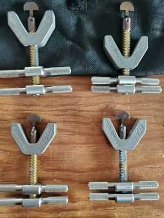 Vintage G.  A.  L.  Gage Fixed Pipe Clamps - Set Of 4 For Welder/pipe Fitter 3.  25 " L