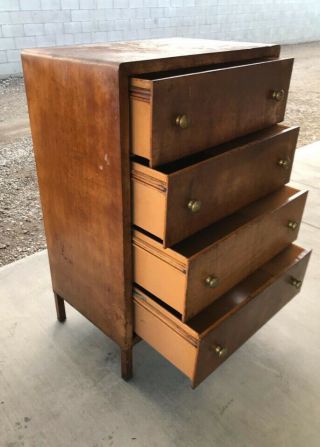 Vintage Art Deco Simmons Furniture 4 Drawer Metal Dresser Antique 3
