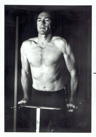 1978 Vintage Photo Beefcake Barechested Cowboy Actor Clint Eastwood Out
