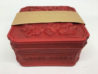 Souvenir Lacquered Faux Cinnabar Soap Box From The Peninsula Hong Kong With Soap