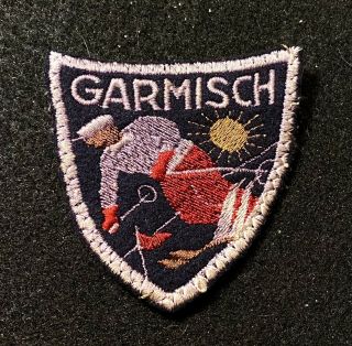 Garmisch Vintage Patch Badge Skiing Ski Germany Resort Souvenir Travel Ecusson