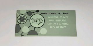 1960s American Museum Of Atomic Energy Vintage Brochure - Oak Ridge Tennessee