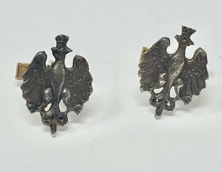Vtg Men’s Gold Plated Sterling Silver Flying Bird Cuff Links (13.  1g)