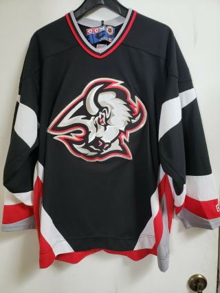 Vintage Buffalo Sabres Ccm Jersey Size L Nhl Hockey Stitched Goat Head