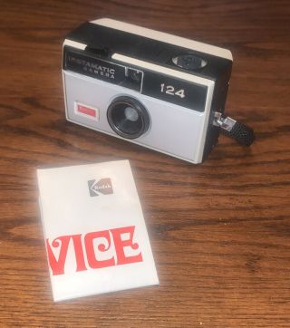 Vintage Kodak Instamatic 124 Camera Parts With Service Paper