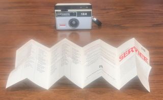 Vintage Kodak Instamatic 124 Camera PARTS With Service Paper 2