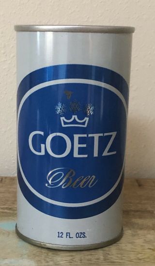 Vintage Goetz Beer 12oz Can Straight Steel Pearl Brewing San Antonio Tx