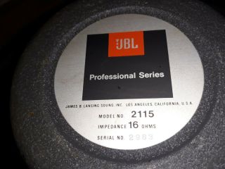 Vintage Jbl 8 Inch Professional Series 2115 16 Ohm Speaker