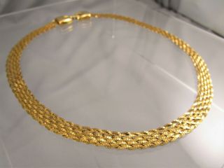 Vintage Napier Gold Tone Chunky Braided 16 " Long Necklace 4124