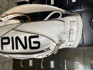 Vintage Ping Golf Bag White Leather