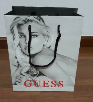 Vintage Guess Store Paper Bag 10.  5x8.  5 " Pre - Owned Good