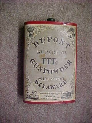 Vintage Dupont Fffg Gunpowder Gun Powder Can